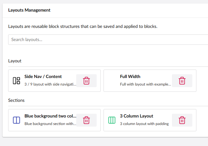 Layout management in Block Farm Editor settings
